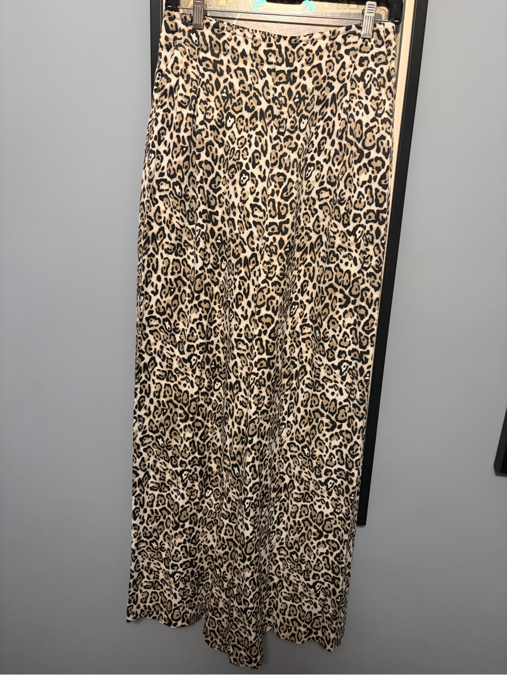 Maeve Leopard-Print Maxi Skirt in Beige and Black